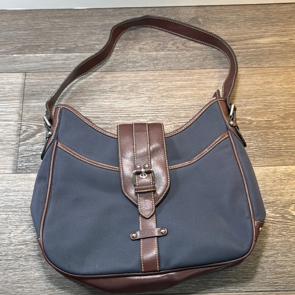 Etienne Aigner Stylish Blue and Brown Shoulder Bag